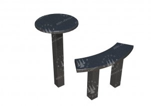 Стол и лавка из гранита вид 4: фото