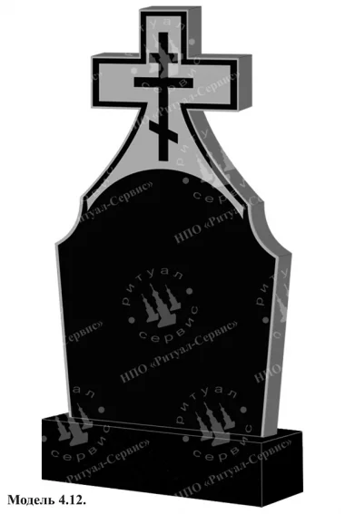 Памятник из натурального камня крест Модель 4.12