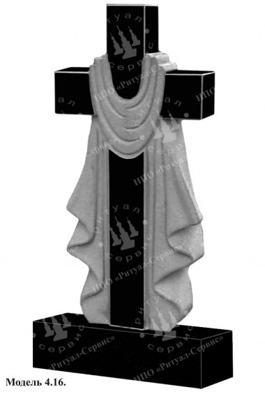 Памятник из натурального камня крест Модель 4.16