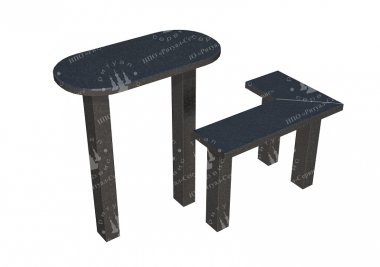 Стол и лавка из гранита вид 3